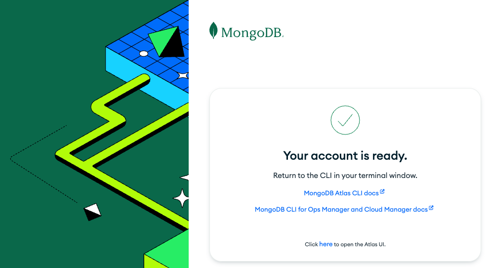 MongoDB Atlas CLI account ready